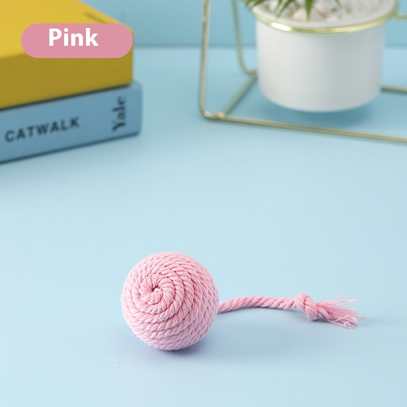 HKM-1570749 Sisal Ball Cat Toy in Vibrant Colors for Engaging Playtime Activities