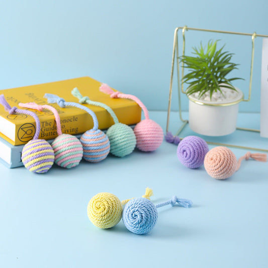 HKM-1570749 Sisal Ball Cat Toy in Vibrant Colors for Engaging Playtime Activities