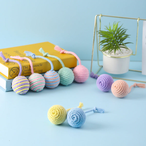 HKM-1570749 Sisal Ball Cat Toy in Vibrant Colors for Engaging Playtime Activities