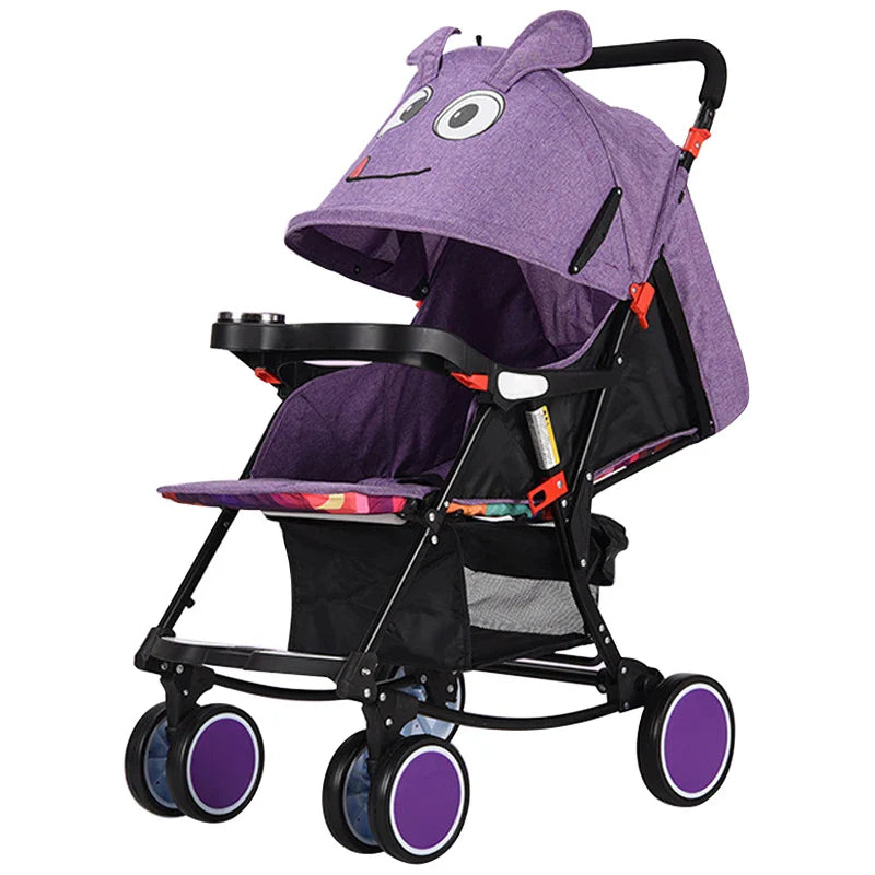 HKM-157075 Luxury 3-in-1 Compact Baby Stroller Lightweight Travel Pram for Infants 0-3 Years