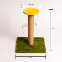 HKM-1571389 Vertical Cat Scratching Post with Claw Grinder - Durable Wood & Linen Climbing Frame, Indoor Use