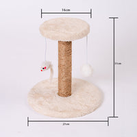 HKM-1571389 Vertical Cat Scratching Post with Claw Grinder - Durable Wood & Linen Climbing Frame, Indoor Use