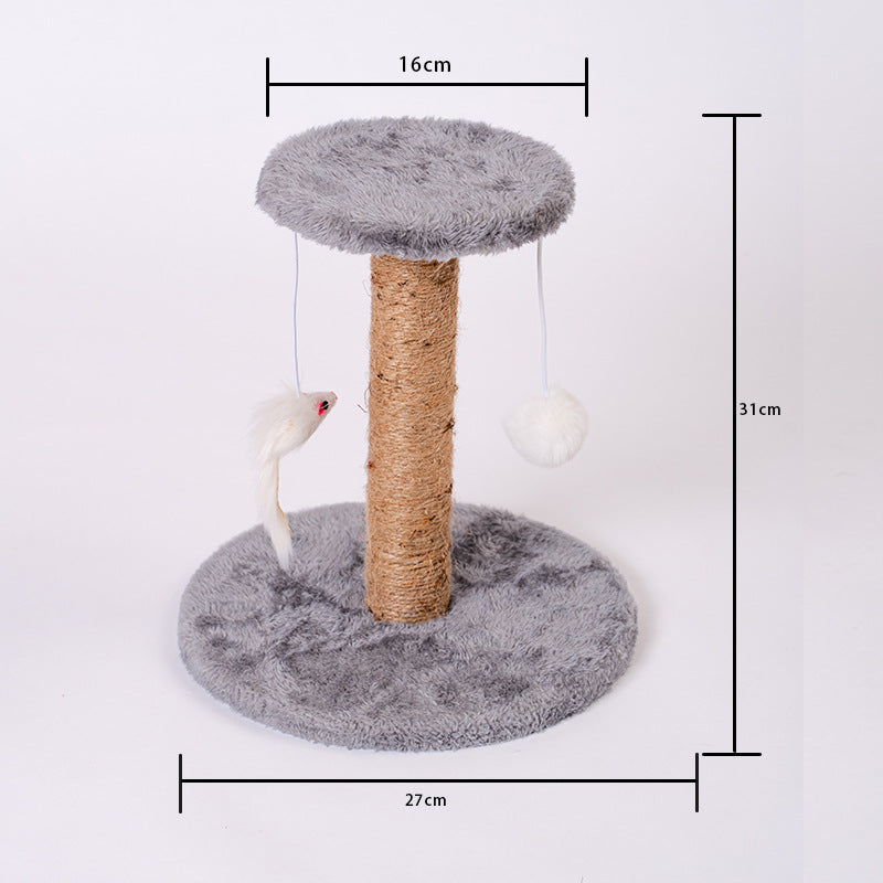 HKM-1571389 Vertical Cat Scratching Post with Claw Grinder - Durable Wood & Linen Climbing Frame, Indoor Use