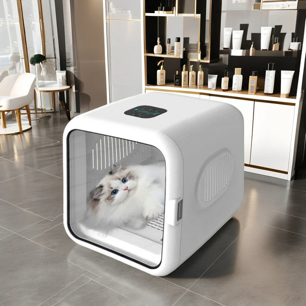 HKM-157139 Automatic Pet Hair Drying Box for Cats and Small Dogs – Portable Grooming Device with Battery Power