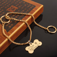 HKM-1571901 Silver Metal Dog Collar - Durable and Stylish Design for Your Pet