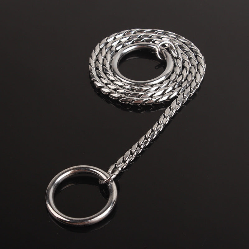 HKM-1571901 Silver Metal Dog Collar - Durable and Stylish Design for Your Pet