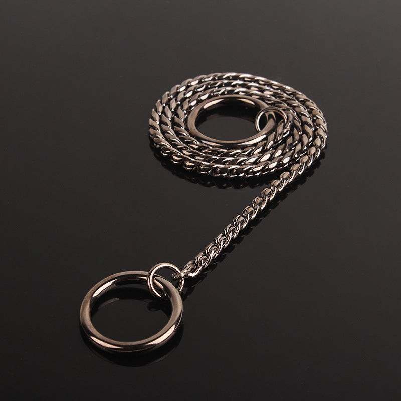 HKM-1571901 Silver Metal Dog Collar - Durable and Stylish Design for Your Pet