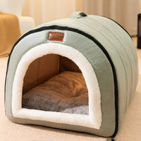HKM-1572157 Portable Quilted Pet Nest for Small and Medium Dogs and Cats, Available in Gray and Green