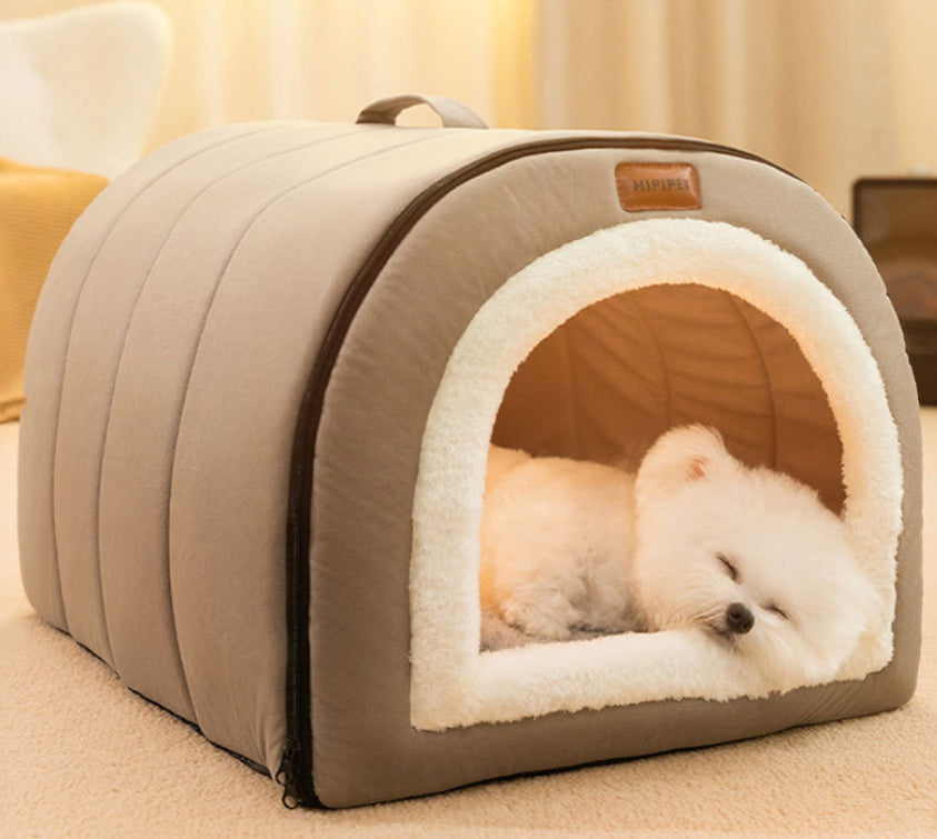 HKM-1572157 Portable Quilted Pet Nest for Small and Medium Dogs and Cats, Available in Gray and Green
