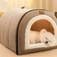 HKM-1572157 Portable Quilted Pet Nest for Small and Medium Dogs and Cats, Available in Gray and Green