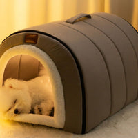 HKM-1572157 Portable Quilted Pet Nest for Small and Medium Dogs and Cats, Available in Gray and Green