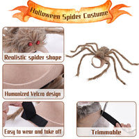 HKM-1572285 Spider-Inspired Pet Costume for Halloween - Gray, Brown, Black, and Purple - Multiple Sizes Available