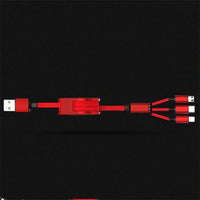 HKM-157267 3-in-1 Telescopic Data Cable with 1m Length and Titanium Alloy Connectors