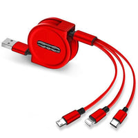 HKM-157267 3-in-1 Telescopic Data Cable with 1m Length and Titanium Alloy Connectors