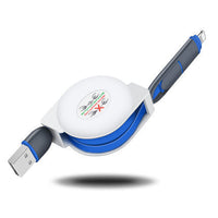 HKM-157267 3-in-1 Telescopic Data Cable with 1m Length and Titanium Alloy Connectors