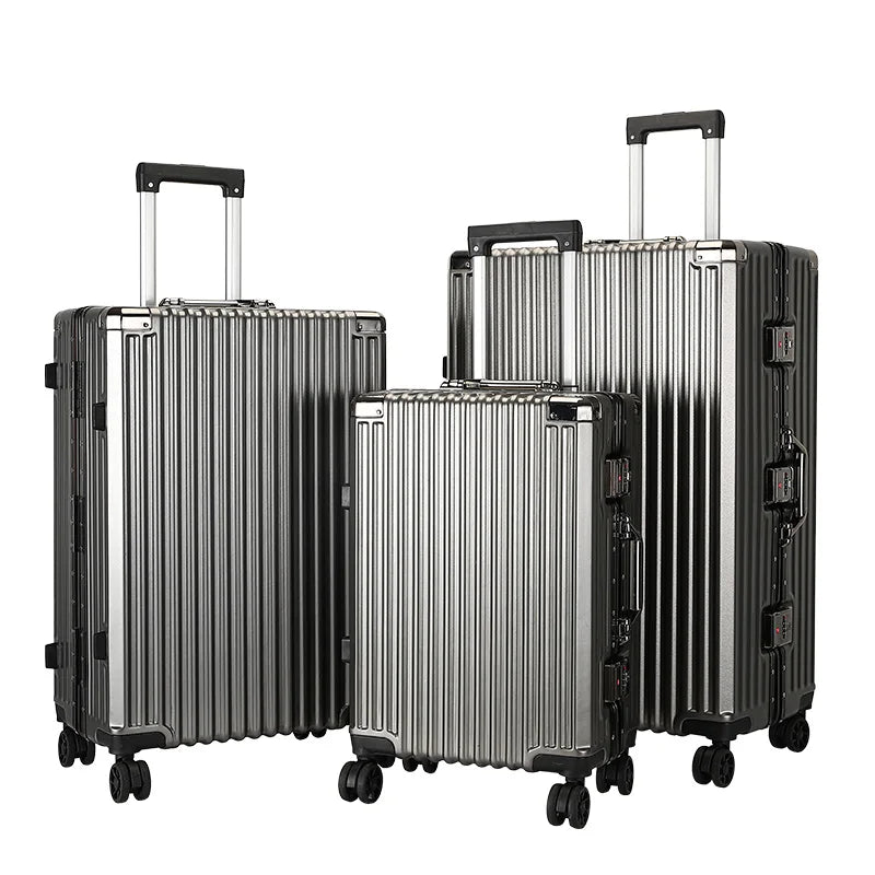 HKM-157267 Stylish Custom Logo 20-28 Inch PC Suitcase for Men - Durable Aluminium Travel Luggage