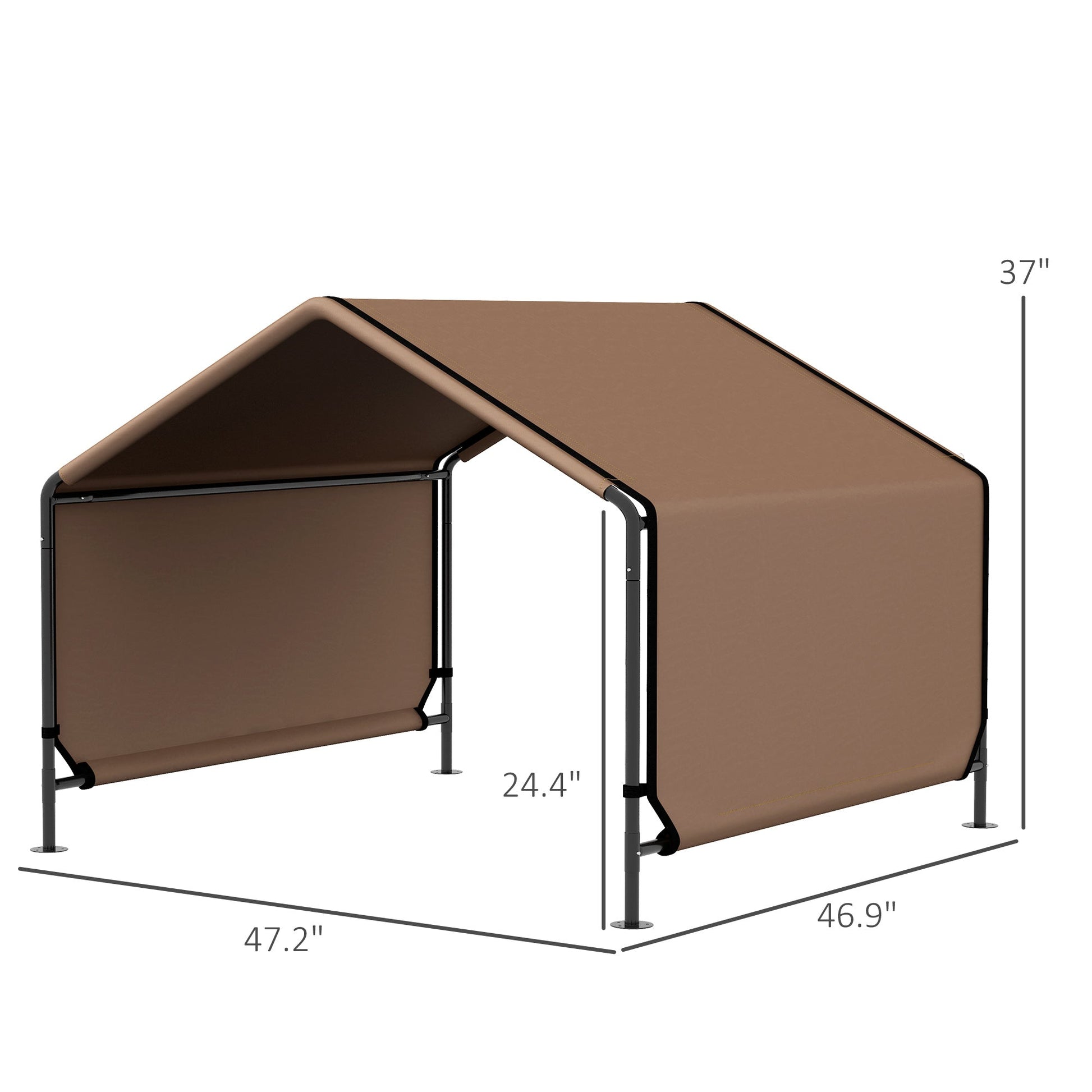 HKM-1573565 Portable Water-Resistant Dog Tent for Outdoor Shade Protection - Brown & Black