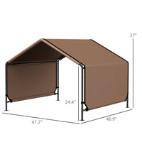 HKM-1573565 Portable Water-Resistant Dog Tent for Outdoor Shade Protection - Brown & Black