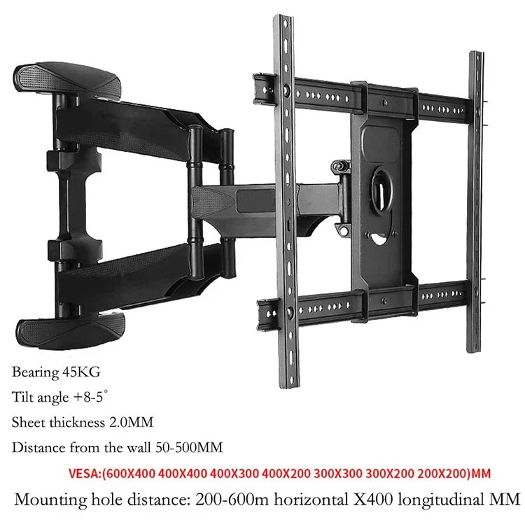 HKM-157395 Adjustable Wall-Mounted TV Bracket with Articulating Dual Arms for 40-75 inch Screens