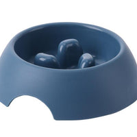 HKM-1574077 Pet Dog Slow Food Bowl Feeder - 14.2cm Diameter, Colors: Yellow, Orange, Blue, Green, Plastic