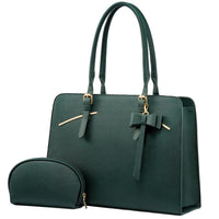 HKM-157587 Ladies Laptop Work Shoulder Tote - PU Leather Briefcase for Computer and Daily Use