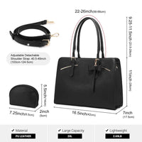 HKM-157587 Ladies Laptop Work Shoulder Tote - PU Leather Briefcase for Computer and Daily Use