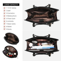 HKM-157587 Ladies Laptop Work Shoulder Tote - PU Leather Briefcase for Computer and Daily Use