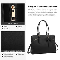 HKM-157587 Ladies Laptop Work Shoulder Tote - PU Leather Briefcase for Computer and Daily Use