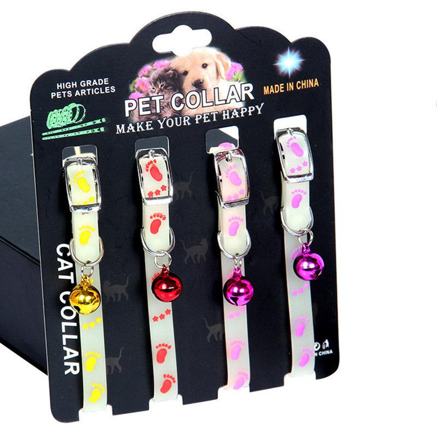 HKM-157587 Luminous Silicone Rubber Dog Collar with Colorful Bells