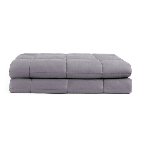 HKM-157715 Dark Gray Cotton Gravity Blanket with Chemical Fiber and Glass Beads - 20lbs (152x203cm)