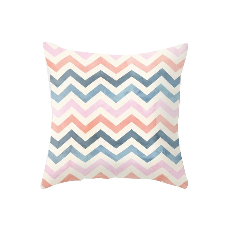 HKM-157715 Geometric Abstract Polyester Pillow Cover for Modern Home Décor - 45cm x 45cm