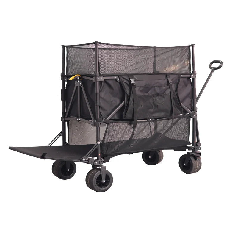 HKM-157907 Collapsible Stainless Steel Sports Wagon for Outdoor Utility and Travel