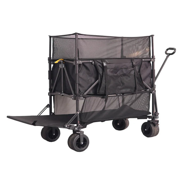HKM-157907 Collapsible Stainless Steel Sports Wagon for Outdoor Utility and Travel