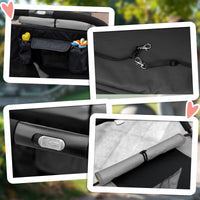 HKM-1579325 Dog Stroller for Medium to Large Pets, Foldable, Shock Absorbing with Storage Pockets, Safety Features, Gray