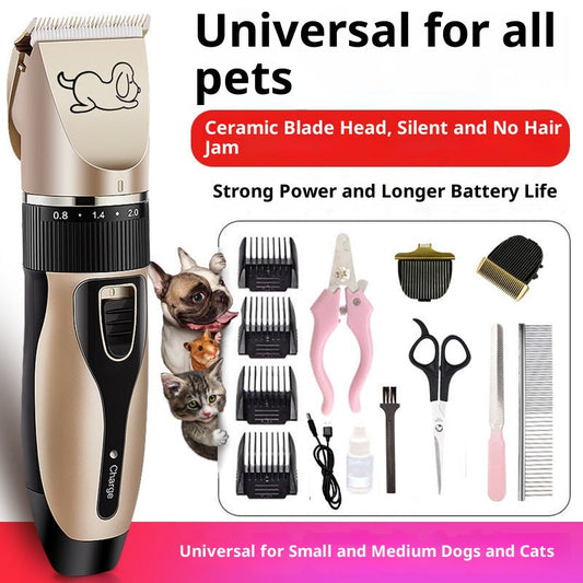HKM-1579453 High Power Professional Pet Shaver for Dogs and Cats - Includes Spare Blades and Various Attachments