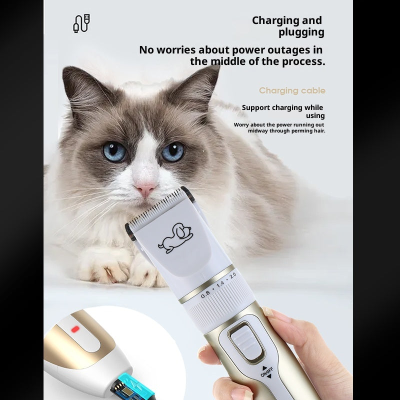 HKM-1579453 High Power Professional Pet Shaver for Dogs and Cats - Includes Spare Blades and Various Attachments
