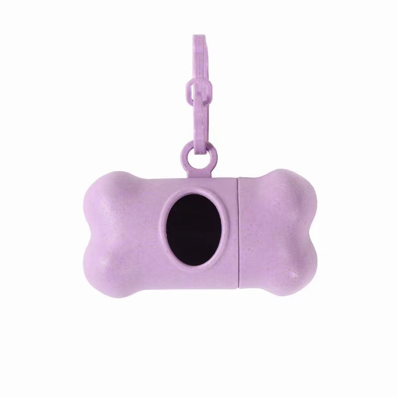HKM-1580093 Wheat Straw Portable Pet Waste Bag Bone Dispenser in Multiple Colors