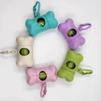 HKM-1580093 Wheat Straw Portable Pet Waste Bag Bone Dispenser in Multiple Colors