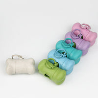 HKM-1580093 Wheat Straw Portable Pet Waste Bag Bone Dispenser in Multiple Colors