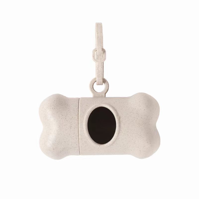 HKM-1580093 Wheat Straw Portable Pet Waste Bag Bone Dispenser in Multiple Colors