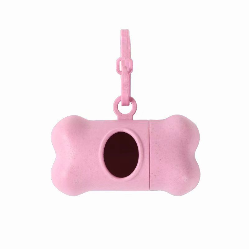 HKM-1580093 Wheat Straw Portable Pet Waste Bag Bone Dispenser in Multiple Colors