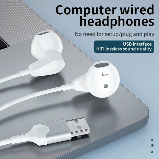 HKM-158035 USB Wired Gaming Headphones with 2.3M Cable, Built-in Microphone and Volume Control