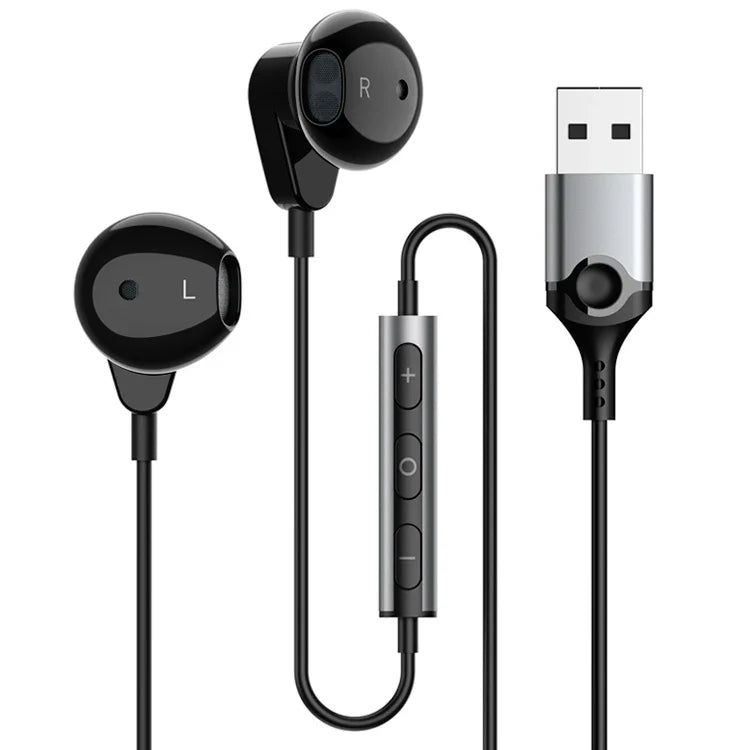HKM-158035 USB Wired Gaming Headphones with 2.3M Cable, Built-in Microphone and Volume Control