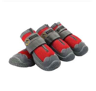 HKM-1580477 Adjustable Non-Slip Waterproof Pet Shoes with Double Velcro Closure, Luminous Design
