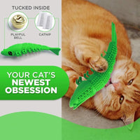 HKM-1581117 Cat Teething Toy with Catnip and Bell for Interactive Play – Durable Rubber, Easy to Clean, 360 Degree Teeth Cleaning
