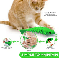 HKM-1581117 Cat Teething Toy with Catnip and Bell for Interactive Play – Durable Rubber, Easy to Clean, 360 Degree Teeth Cleaning