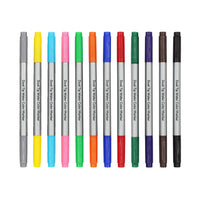 HKM-158163 Dual Tip Felt Tip Markers - Assorted Colours for Art, School and Office Use