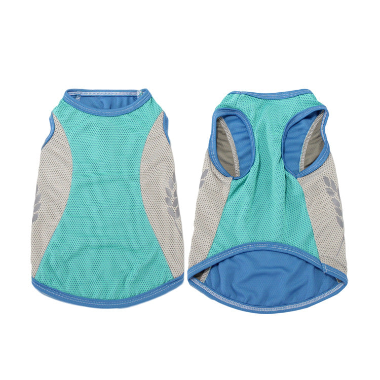 HKM-1582013 Cooling Pet Vest for Dogs - Reflective Summer Apparel in Cherry Blossom, Ice Blue, and Fruit Green, Sizes S to 11XL