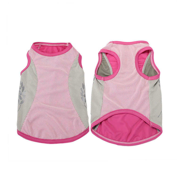 HKM-1582013 Cooling Pet Vest for Dogs - Reflective Summer Apparel in Cherry Blossom, Ice Blue, and Fruit Green, Sizes S to 11XL