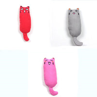 HKM-1582269 Chubby Cotton Cat Toy - Burlap and Padded Cotton in Various Colors